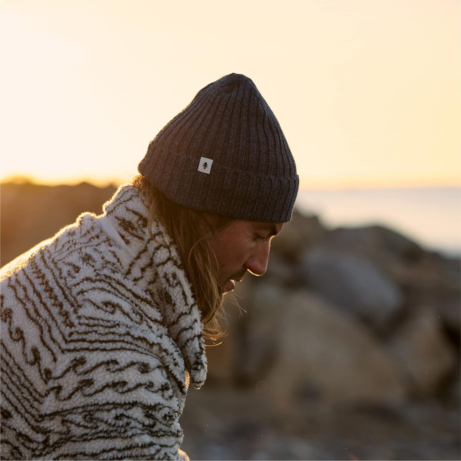 Huckberry Winter Beanie, Roll-Up Cuff, Blended Knit, Fits Men & Women - Image 5